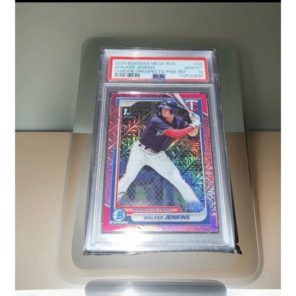 ‘24 Bowman Chrome Prospect Walker Jenkins BCP-43 Pink Mojo Refractor /199 PSA 10